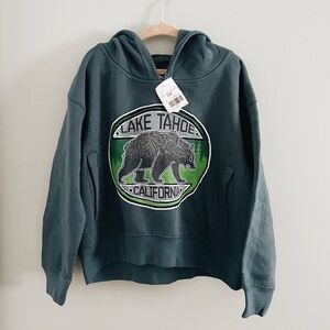 NWT Boy’s Blue Gray Lake Tahoe Bear Pullover Hoodie Sweatshirt Size XS